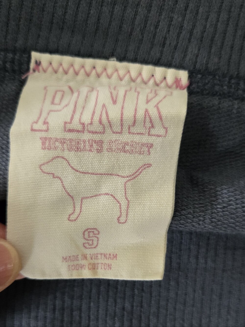 PINK Victoria's Secret Navy Blue Athletic Drawstring Shorts with Dog Logo - Picture 4 of 4